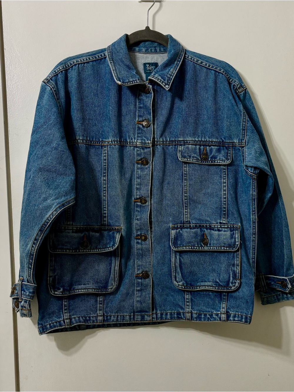 Women's Blue Denim Utility Jacket - Lightweight Shirt Jacket